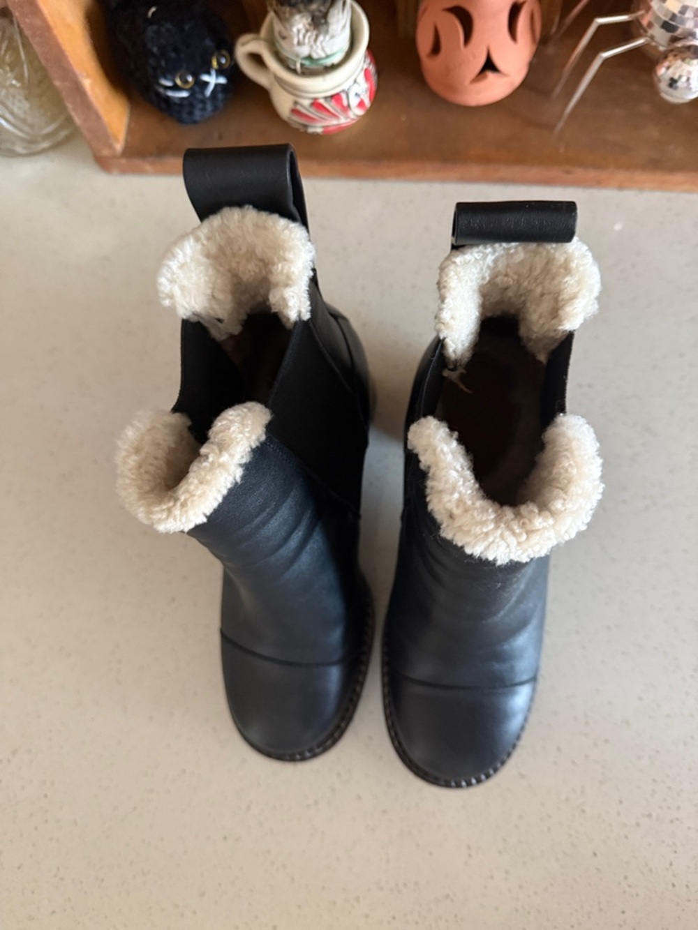 See by Chloe Lug Sole Shearling Lined Chelsea Boot - Picture 3 of 7